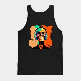 Skull Headphones Love Music Tank Top